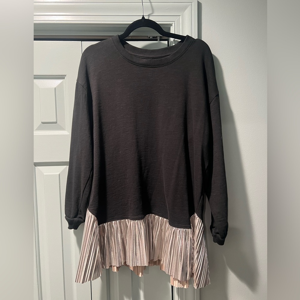 Pilcro Metallic Twofer Tunic Blouse Medium